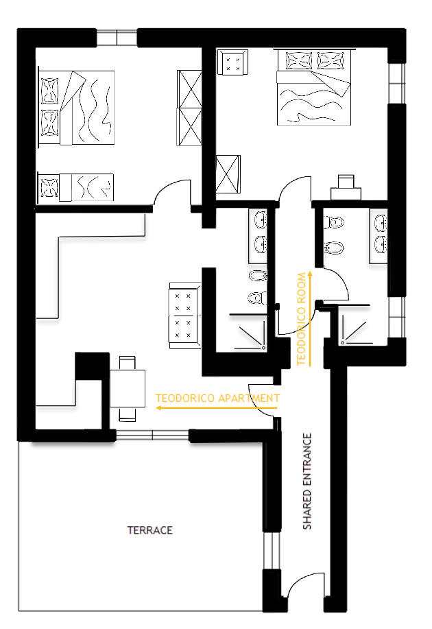 Planimetria Teodorico Room & Apartment